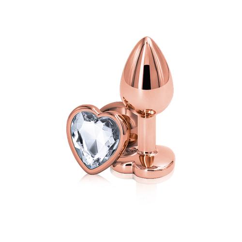 玫瑰金粉色小号套装心形水晶金属肛珠对接饰品女男性玩具